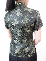 Shanghai blouse dragon black/gold