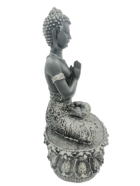 Tibetan Buddha Statue - Black &amp; Silver