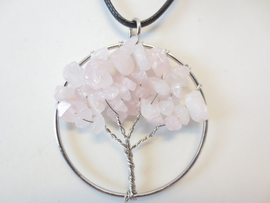 Tree of Life Ketting - Rozenkwarts