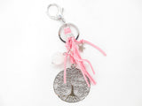 Tree of Life keychain with rosequartz ball