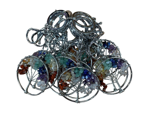 Tree of Life Sleutelhanger met Zeven Chakra Edelstenen