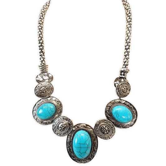 Turquoise necklace &amp; earring set B