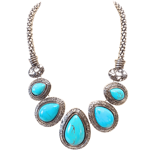 Turquoise necklace &amp; earring set H