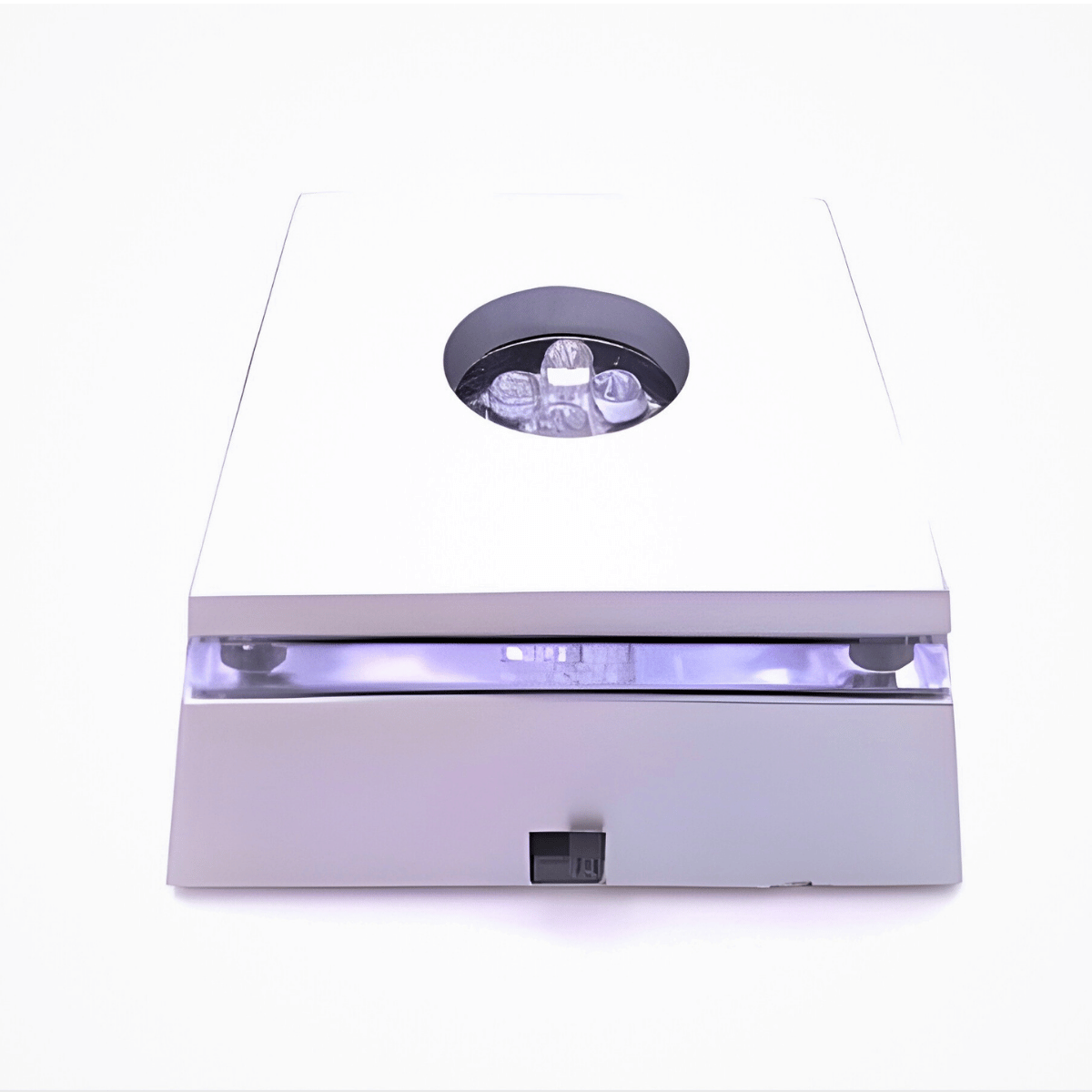 Zilverkleurige vierkante display lichtvoet – 6,8 cm