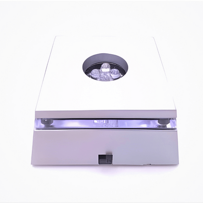 Zilverkleurige vierkante display lichtvoet – 6,8 cm