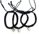 Adjustable Happy Buddha Bracelets II - Black 12 pieces