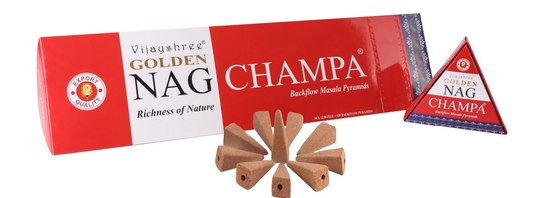 Vijayshree Golden Nag Backflow Cones - Champa