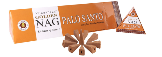 Vijayshree Golden Nag Backflow Cones - Palo Santo