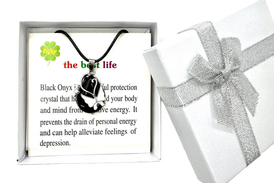 Vlinder Edelsteen Hanger Ketting - Onyx