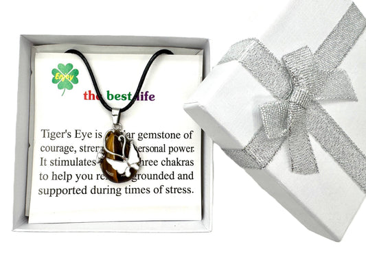 Vlinder Edelsteen Hanger Ketting - Tijgeroog