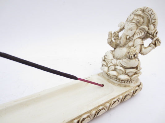 White Ganesh Incense Stick Holder