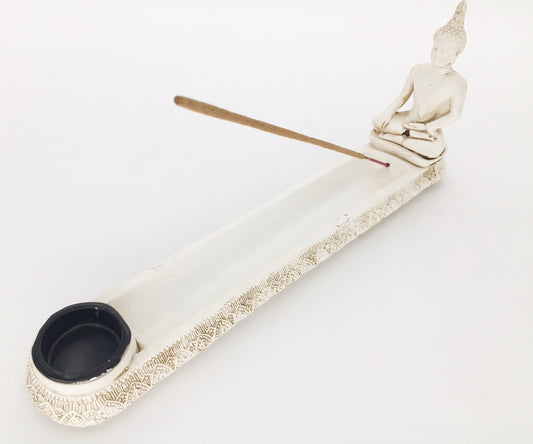 White Thai Buddha Incense Stick Holder