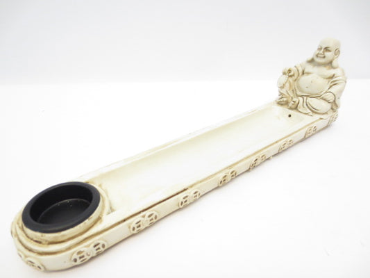 White Sitting Buddha Incense Stick Holder