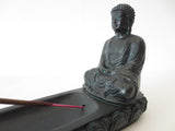 Black Sitting Japanese Buddha Incense Stick Holder
