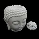 Witte Boeddha Hoofd Oliebrander 13 cm