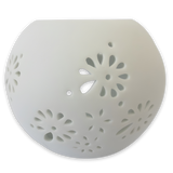 Witte keramische oliebrander – bloemenmotief (VI)