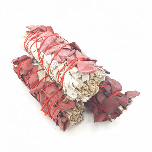 Wholesale - White Sage &amp; Eucalyptus Red Smudge 12cm (3 x 40-50 grams)