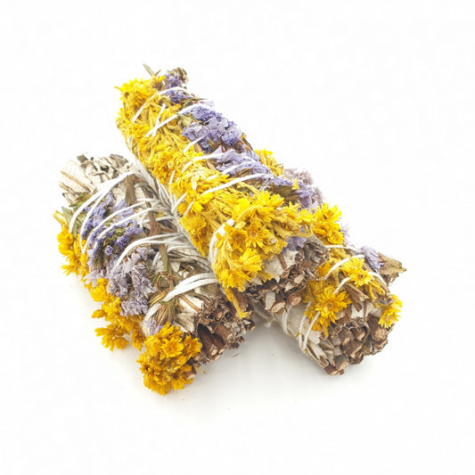Wholesale - Yerba Santa &amp; Statice sinuata &amp; Verbascum Smudge 12cm (3 x 30-40 grams)