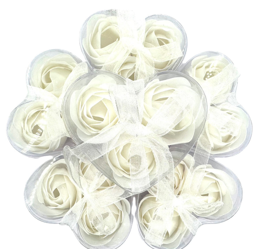 Romantic Rose Shaped White Soap – 12 pieces