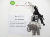 Wholesale Metal Elephant Keychain with Black Tassels