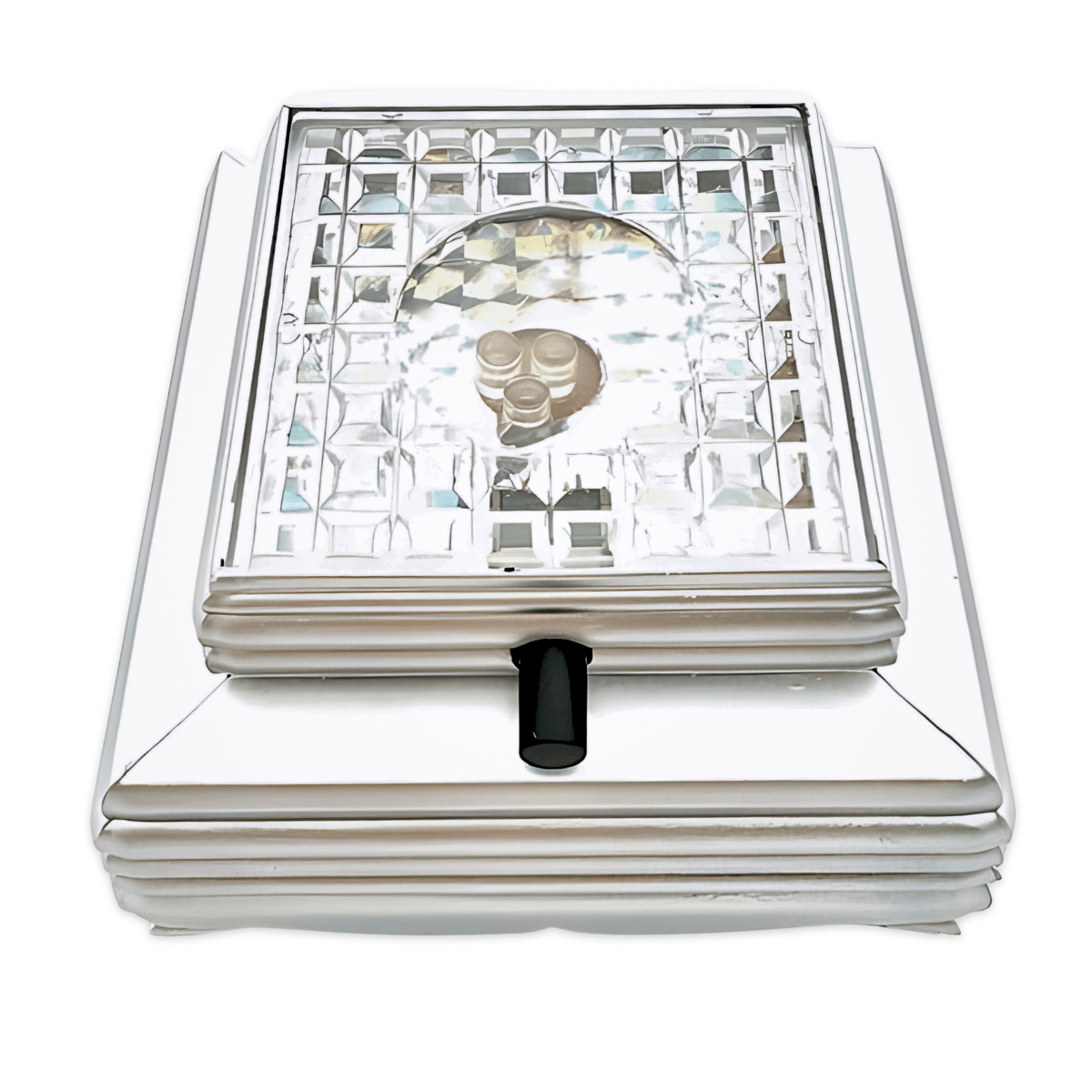 Zilverkleurige lichtvoet voor kristallen – 8 cm