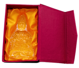 Crystal Glass Sitting Kwan Yin Statue – 13.4 cm