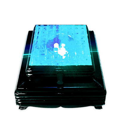 Zwart gekleurd lichtvoet voor kristallen – 8 cm