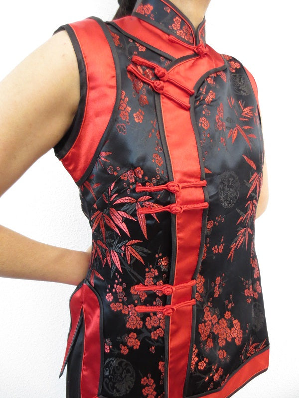 black with red ladies tops